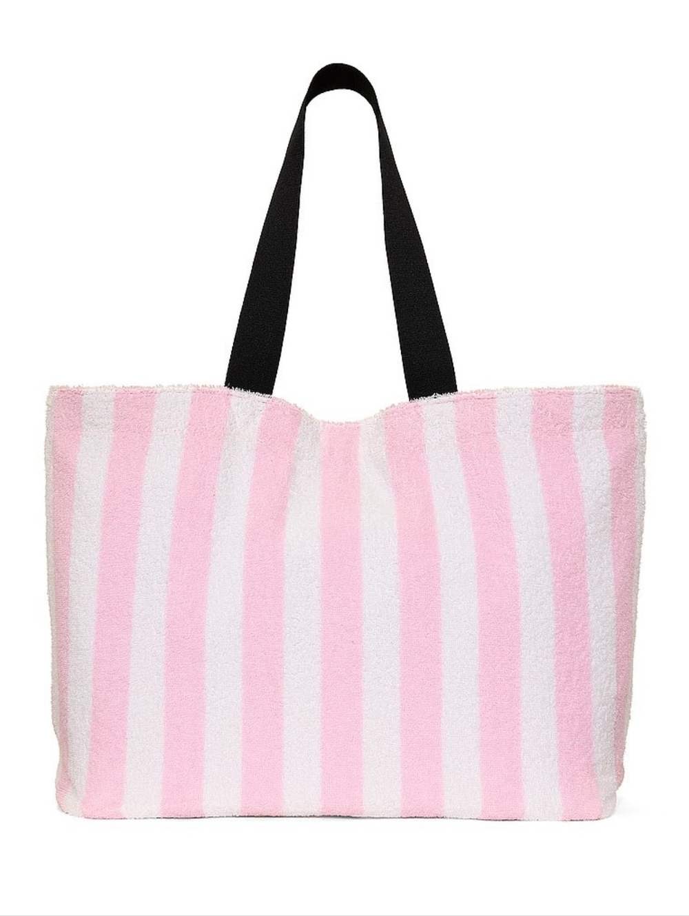 NWT Victoria's Secret Angel Essentials Terry Tote Bag - Pink & White Stripes - Picture 11 of 13